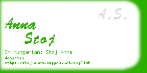 anna stoj business card